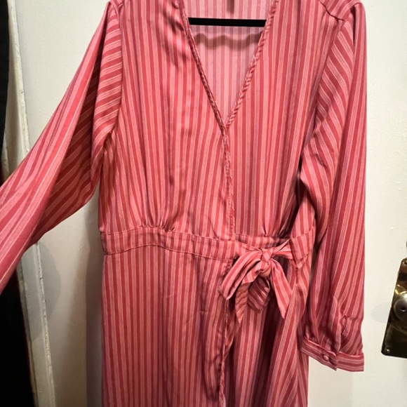 Time and Tru Pink Striped Wrap Dress Size XXL - Picture 5 of 6